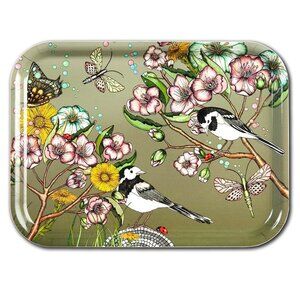 Artisan Serving Trays -- Wags in Springtime Rectangular